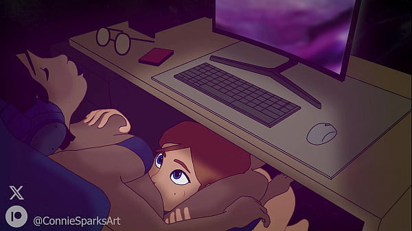 Deepthroat Action While She Works (Futa)