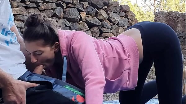 Teenage Brunette Gets Fucked Outside